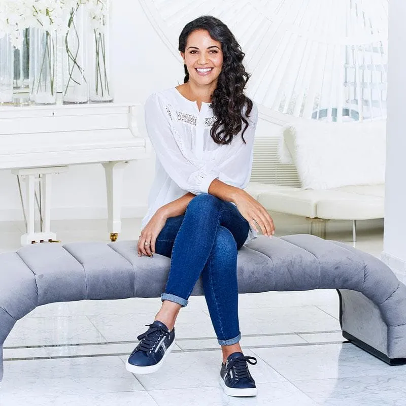 Sprint: Navy Leather & Silver sold by Sole Bliss product image thumbnail 2