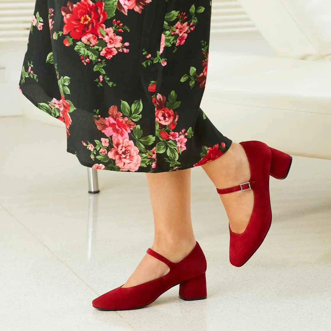 Vida: Cherry Red Suede sold by Sole Bliss product image thumbnail 2