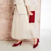 Katie: Cherry Red Suede sold by Sole Bliss