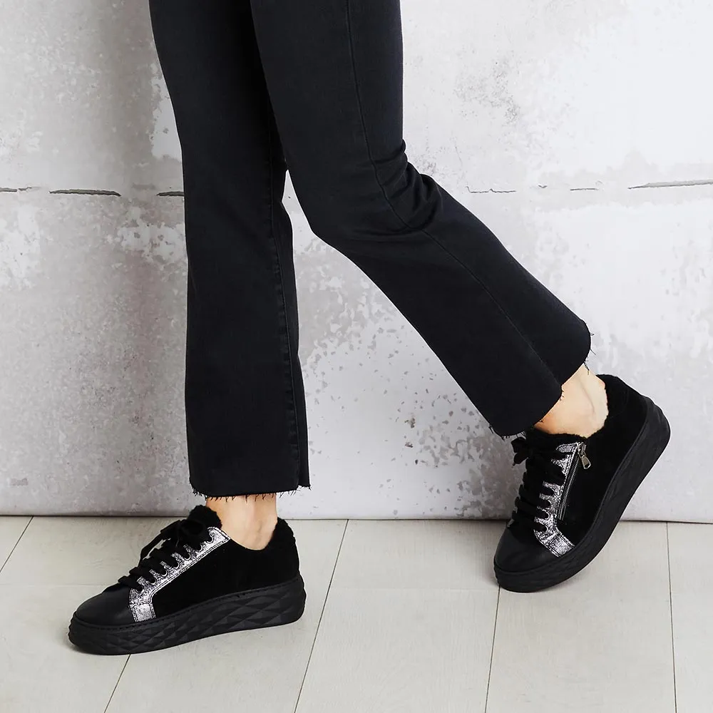 Porto Fur: Black Leather & Suede sold by Sole Bliss product image thumbnail 4