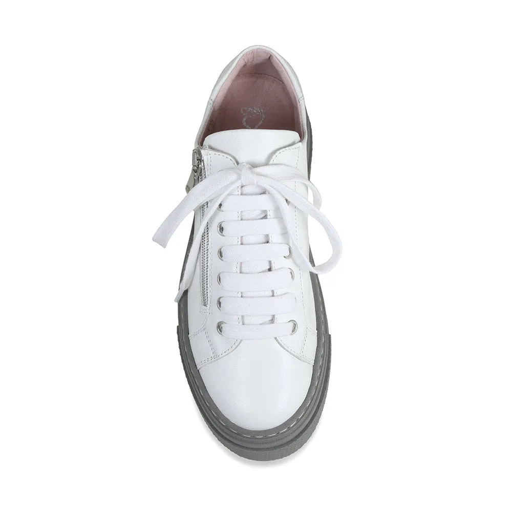 Diva: White Leather & Grey sold by Sole Bliss product image thumbnail 3