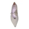 Savannah: Pale Taupe Suede & Patent sold by Sole Bliss