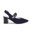 Corinne: Navy Suede & Patent sold by Sole Bliss