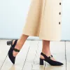 Corinne: Navy Suede & Patent sold by Sole Bliss