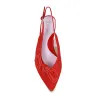 Katrina: Coral Red Suede sold by Sole Bliss