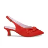 Katrina: Coral Red Suede sold by Sole Bliss