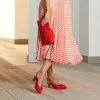 Katrina: Coral Red Suede sold by Sole Bliss