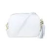 Coco: White Leather & Taupe Trim sold by Sole Bliss