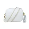 Coco: White Leather & Taupe Trim sold by Sole Bliss