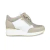 Electra: Taupe & White Leather sold by Sole Bliss
