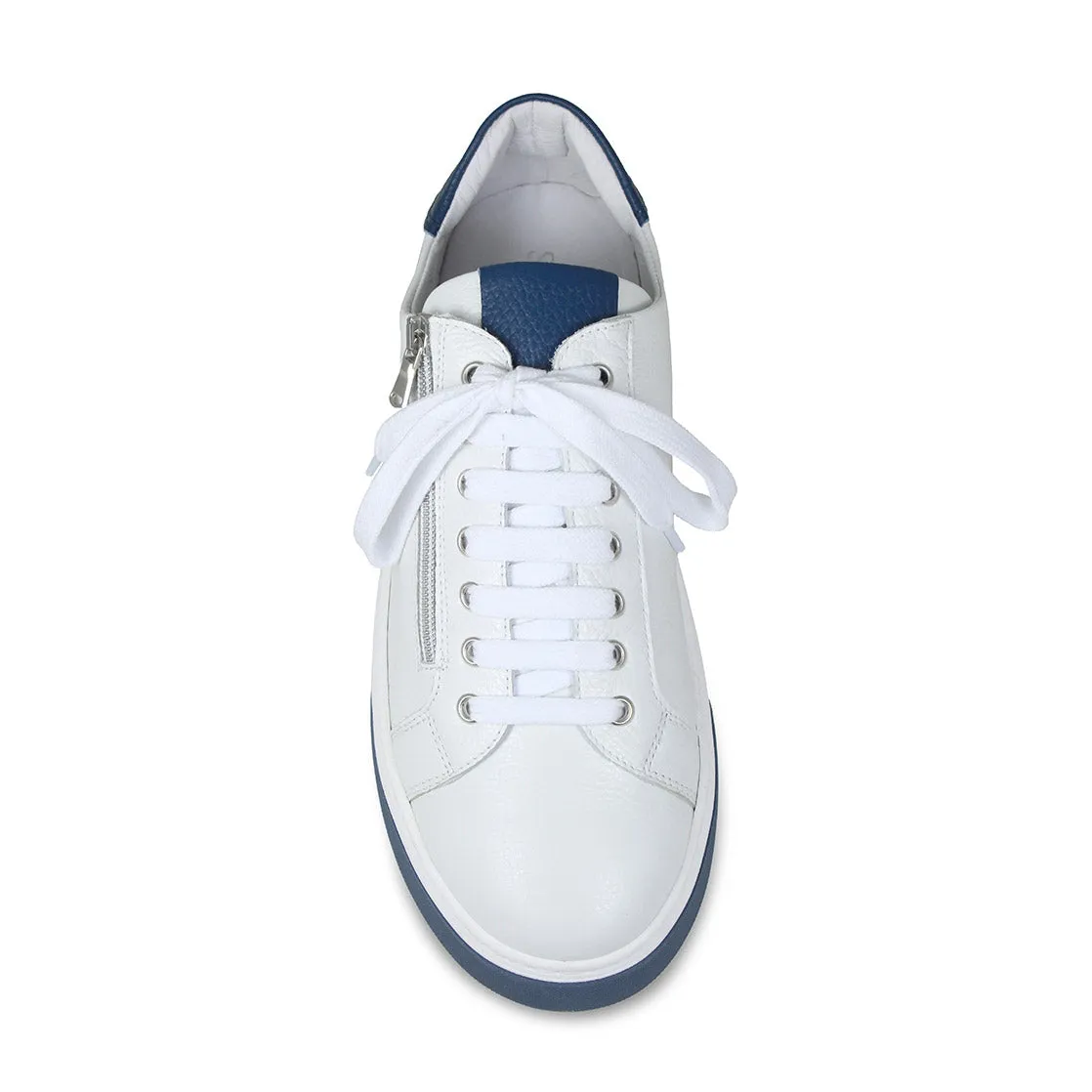 MEN'S Statement: White Leather & Navy sold by Sole Bliss product image thumbnail 2