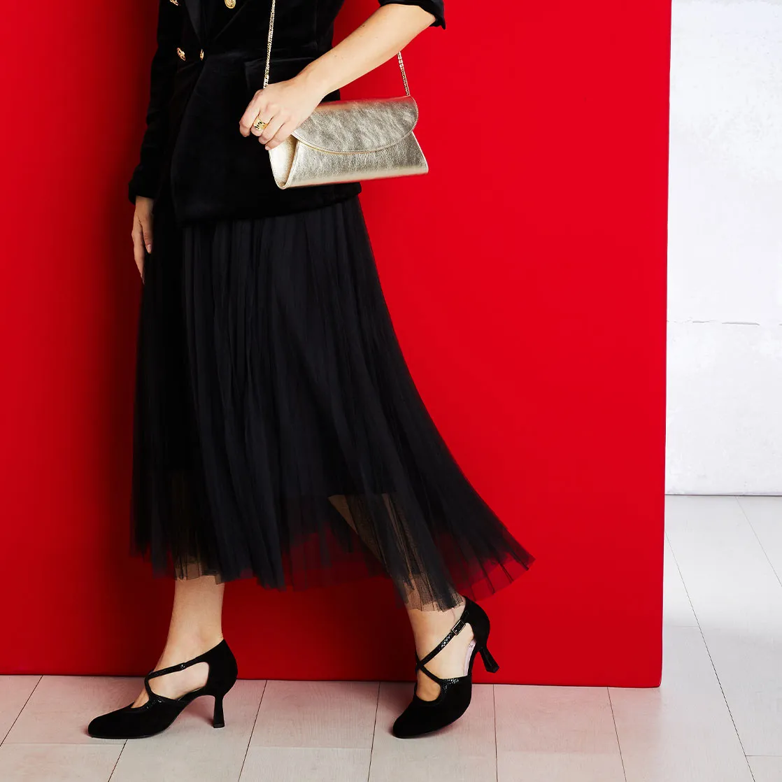 Meredith: Black Suede & Snake Print Leather sold by Sole Bliss product image thumbnail 2