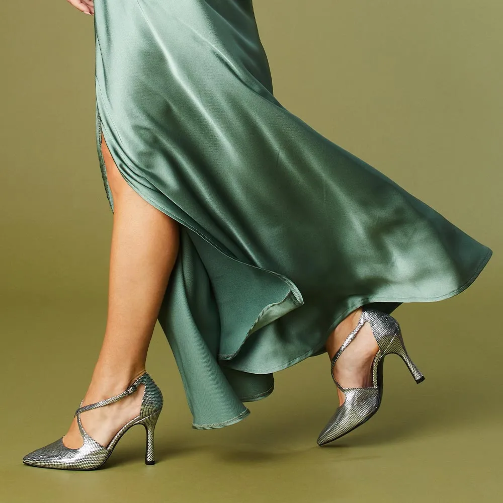 Poet: Silver Snake Print Leather sold by Sole Bliss product image thumbnail 4