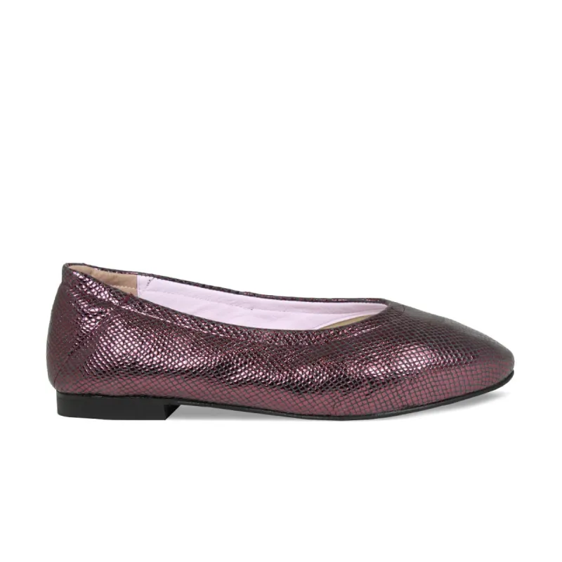 Luna: Wine Snake Print Leather sold by Sole Bliss