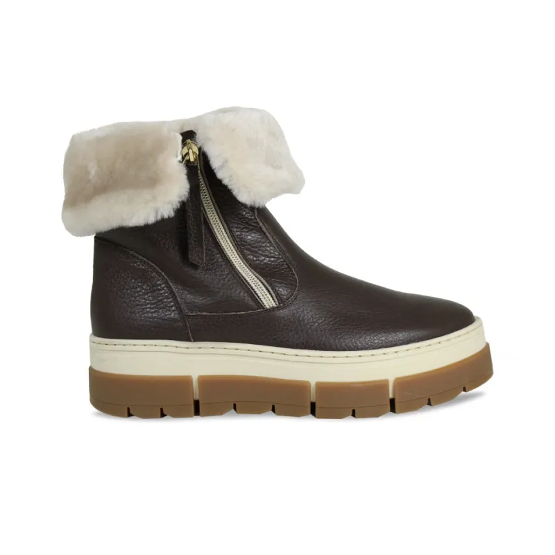 Wonder: Chocolate Brown Leather & Shearling sold by Sole Bliss