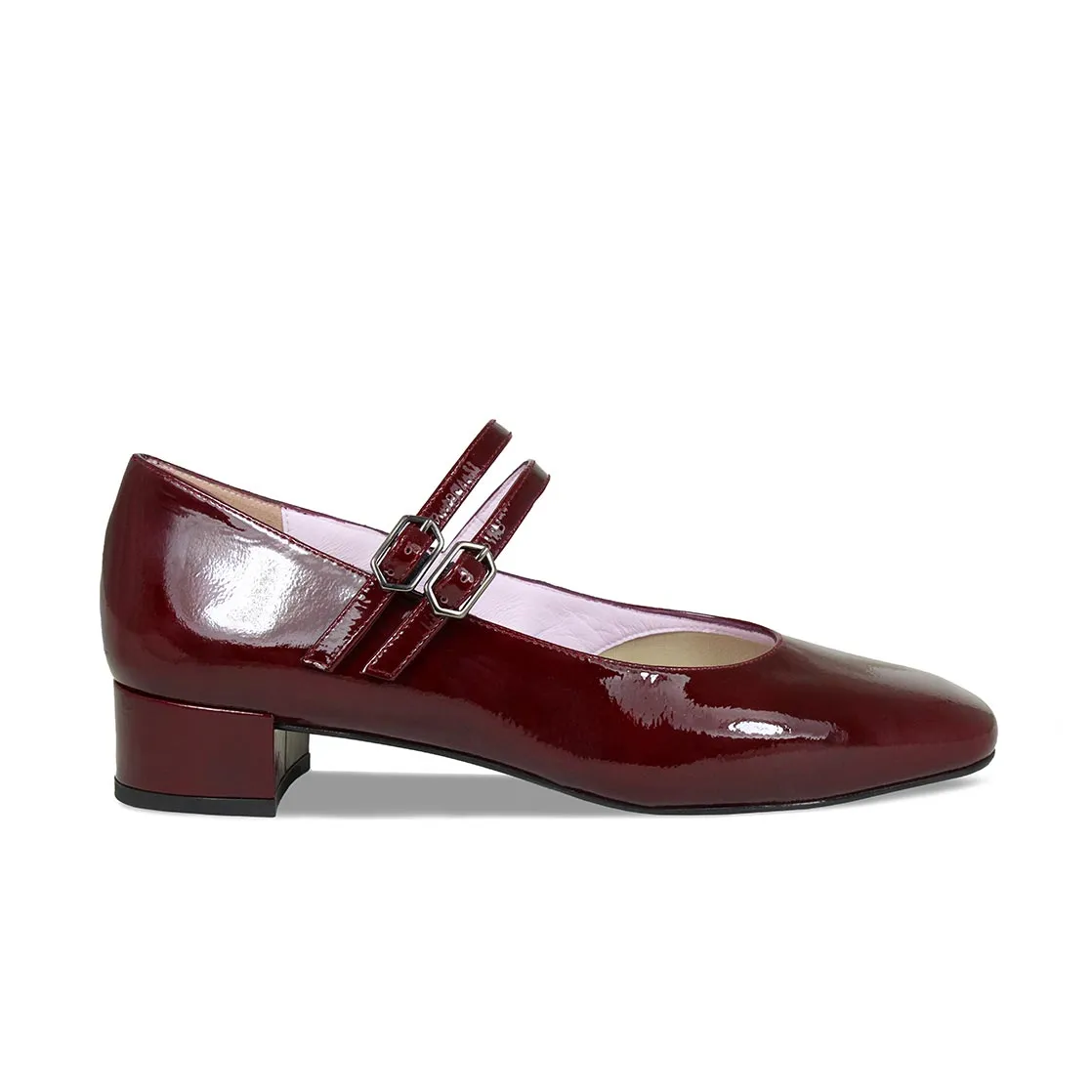 Orla: Bordeau Patent Leather sold by Sole Bliss