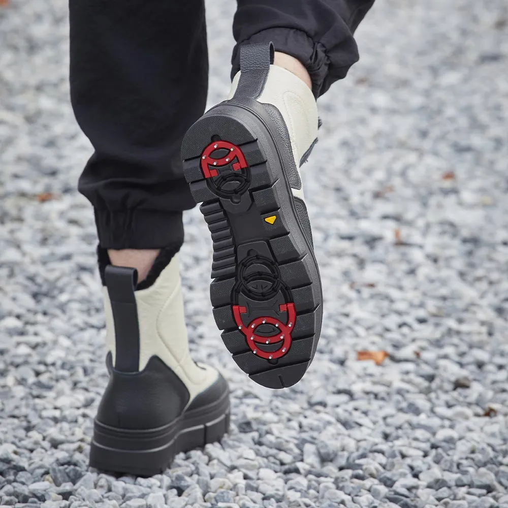 Blizzard: Black & Cream Leather & Shearling sold by Sole Bliss product image thumbnail 4