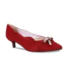 Kylie: Cherry Red Suede & Diamante sold by Sole Bliss