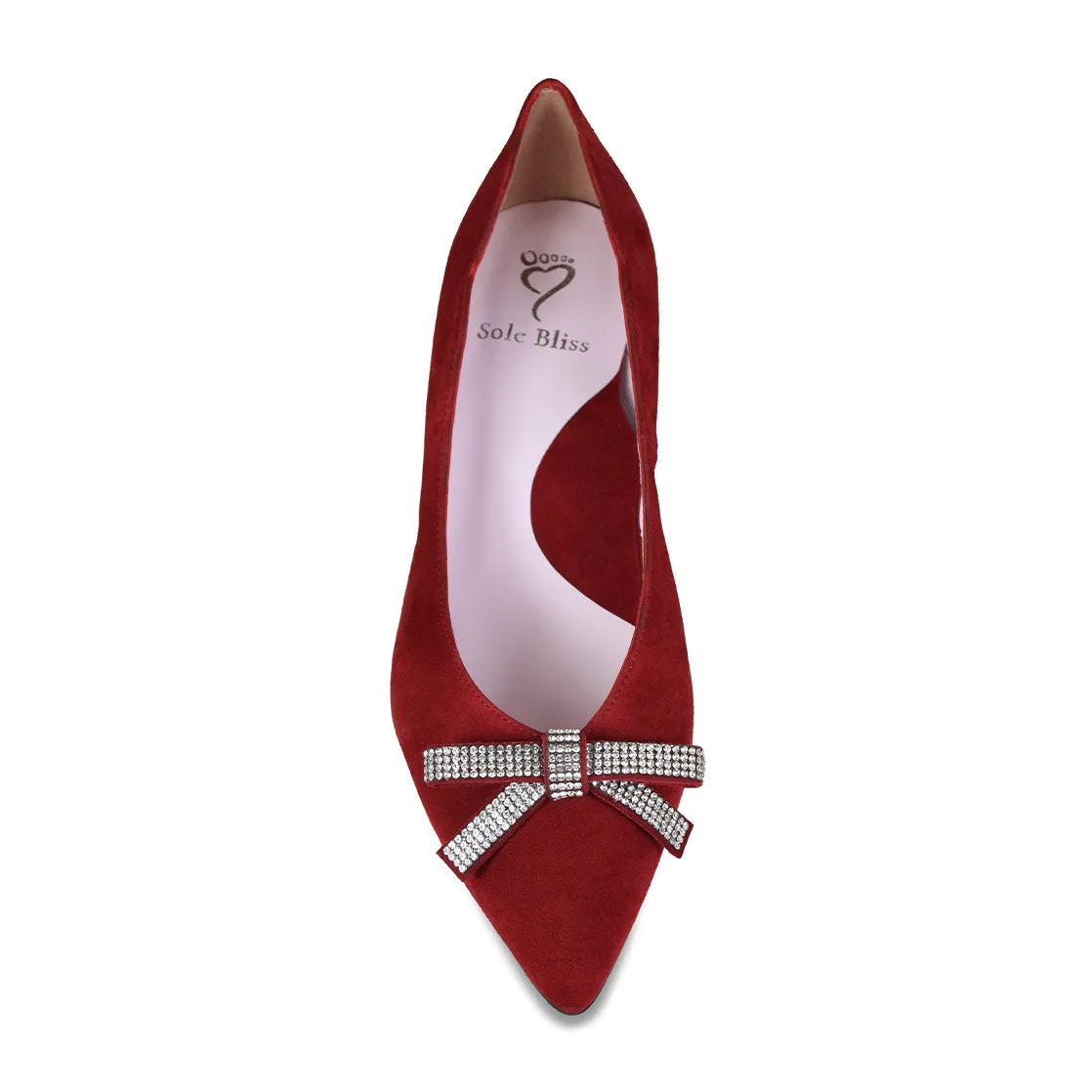 Kylie: Cherry Red Suede & Diamante sold by Sole Bliss product image thumbnail 5