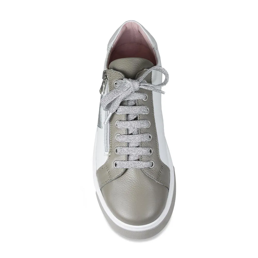 Galaxy: Taupe & White Leather sold by Sole Bliss product image thumbnail 2