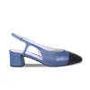 Venus: Denim Leather & Navy Patent sold by Sole Bliss