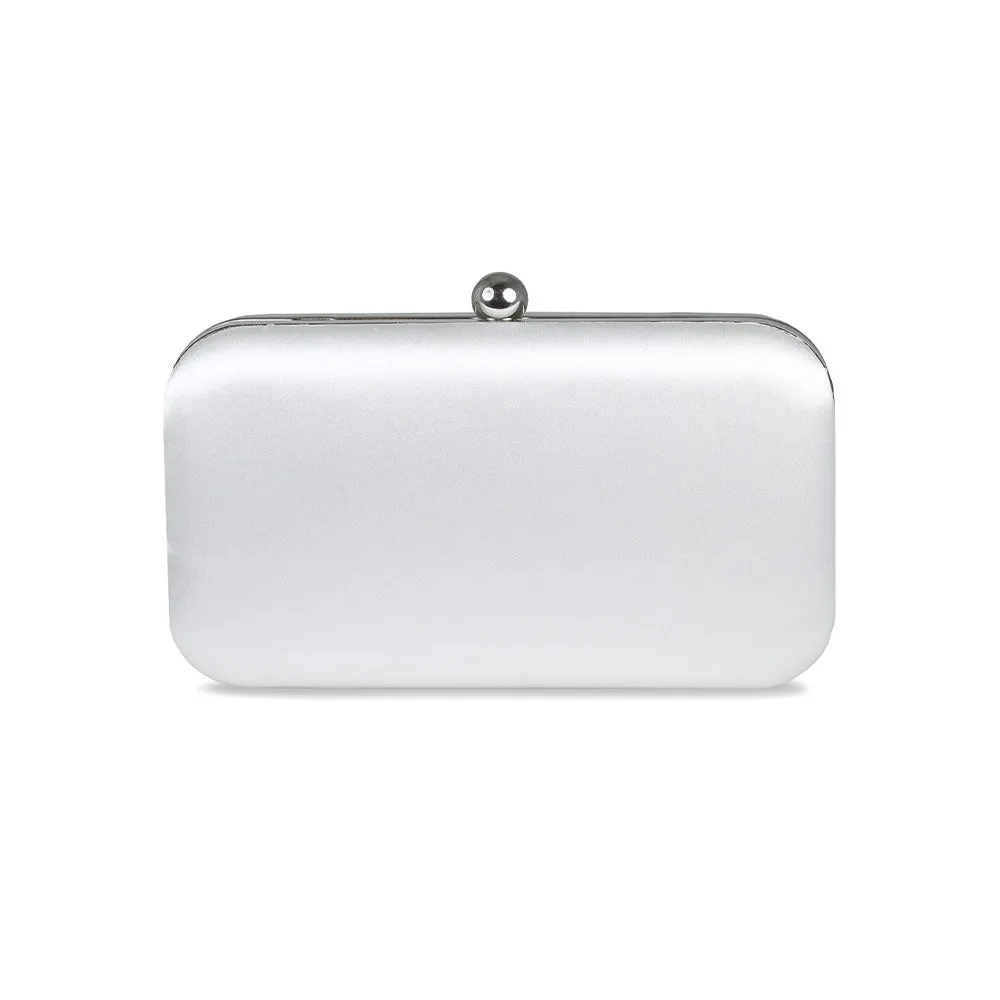 Jewel: White Satin & Silver sold by Sole Bliss