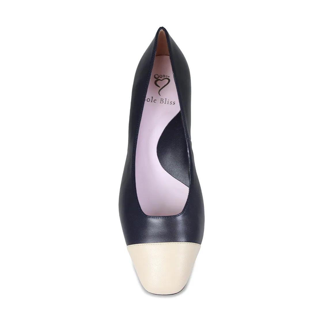 Valencia: Navy & Cream Leather sold by Sole Bliss product image thumbnail 3