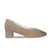 Valencia: Taupe Suede & Snake sold by Sole Bliss