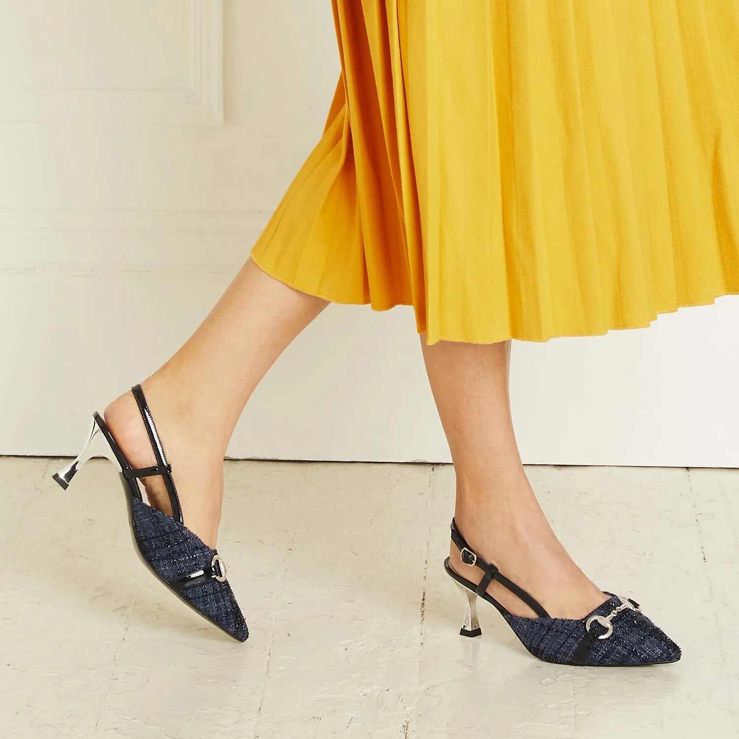 Addison: Navy Tweed & Patent sold by Sole Bliss product image thumbnail 5