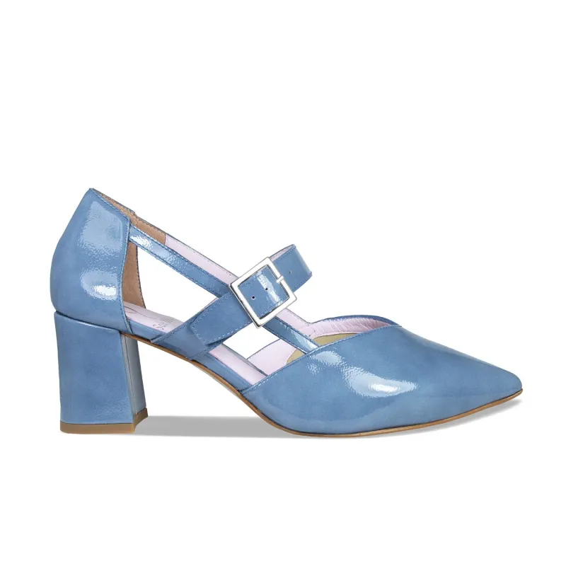 Chloe: Denim Patent Leather sold by Sole Bliss