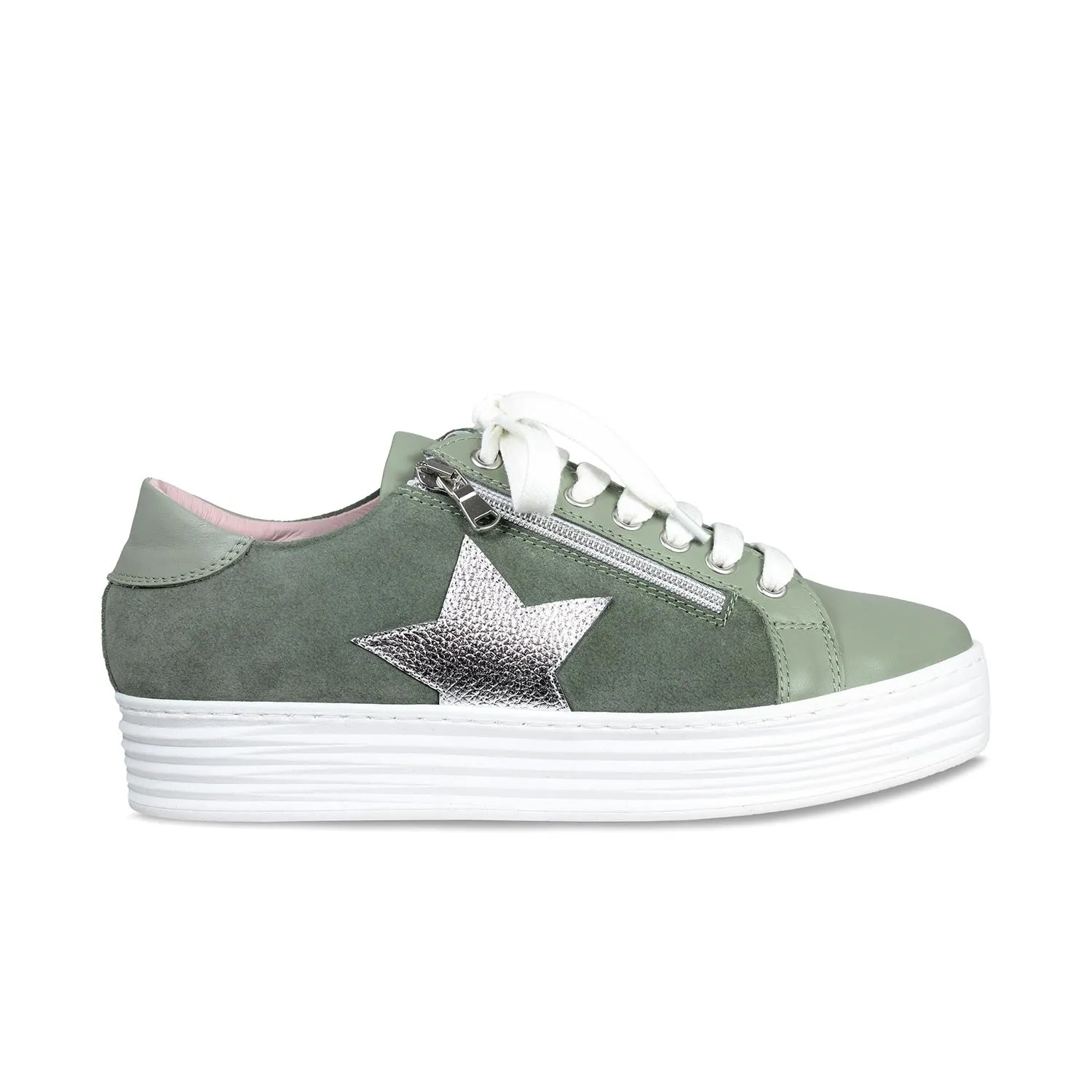 Star: Sage Green Leather & Suede sold by Sole Bliss