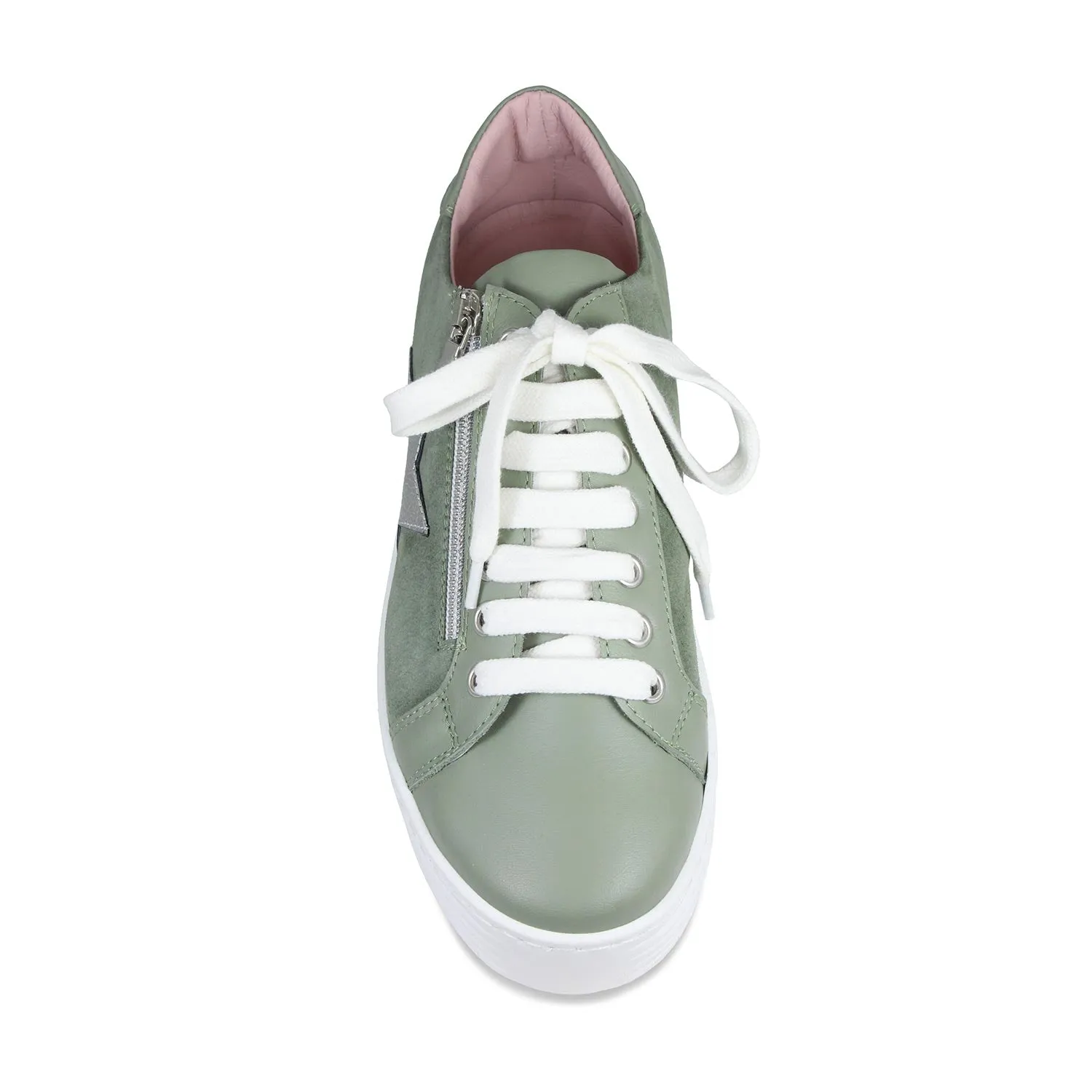 Star: Sage Green Leather & Suede sold by Sole Bliss product image thumbnail 3