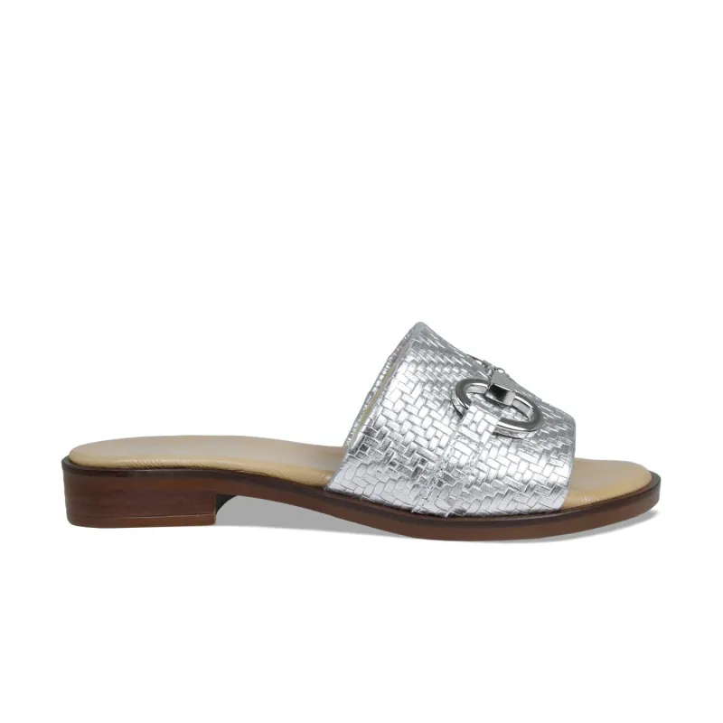 Bardot: Silver Weave Leather sold by Sole Bliss