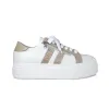 Diva: White Leather & Taupe Raffia sold by Sole Bliss