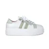 Diva: White Leather & Mint Raffia sold by Sole Bliss
