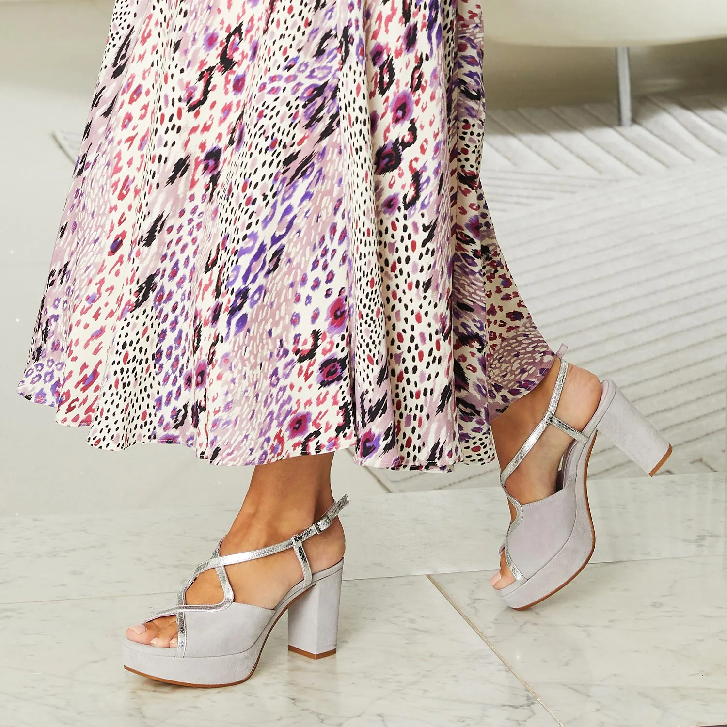 Rachel: Pale Grey Suede & Silver Snake sold by Sole Bliss product image thumbnail 2