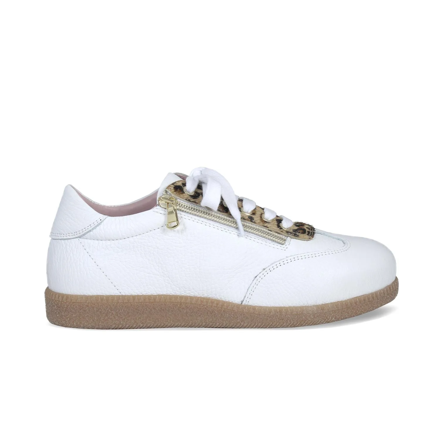 Pixie: White Leather & Luxe Leopard sold by Sole Bliss