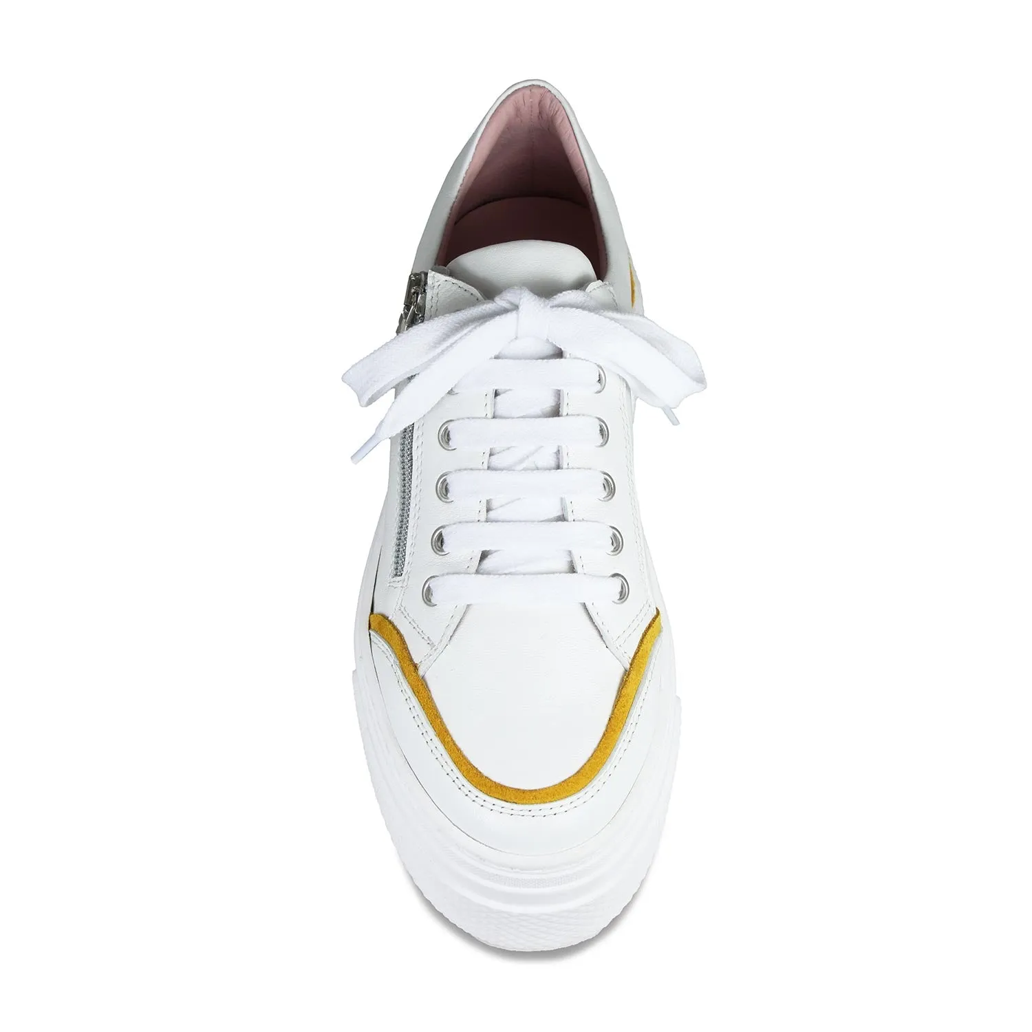 Jazz: White Leather & Sunflower sold by Sole Bliss product image thumbnail 3
