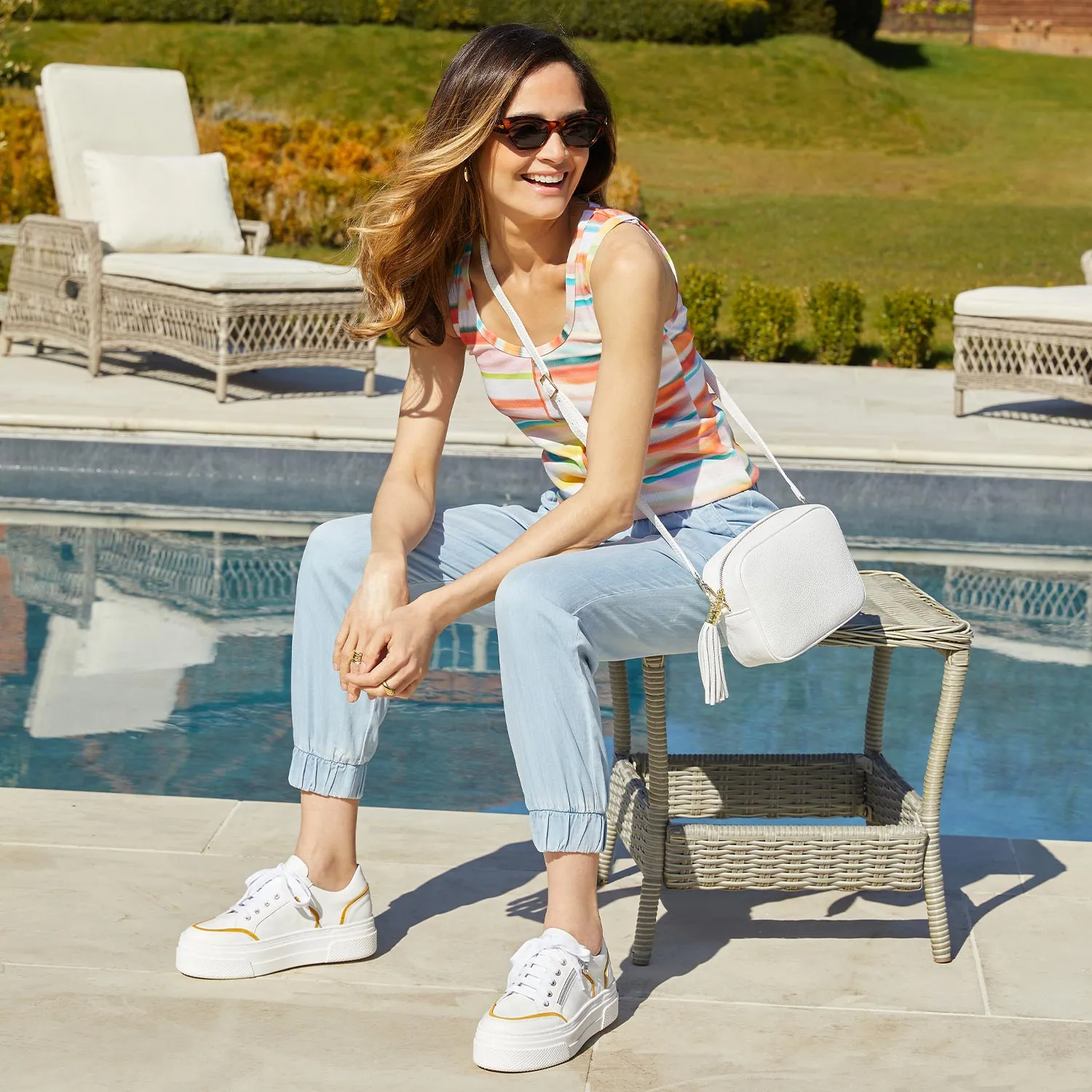 Jazz: White Leather & Sunflower sold by Sole Bliss product image thumbnail 2