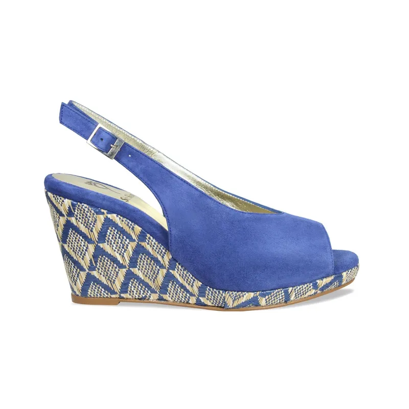 Winnie: Denim Suede & Raffia sold by Sole Bliss