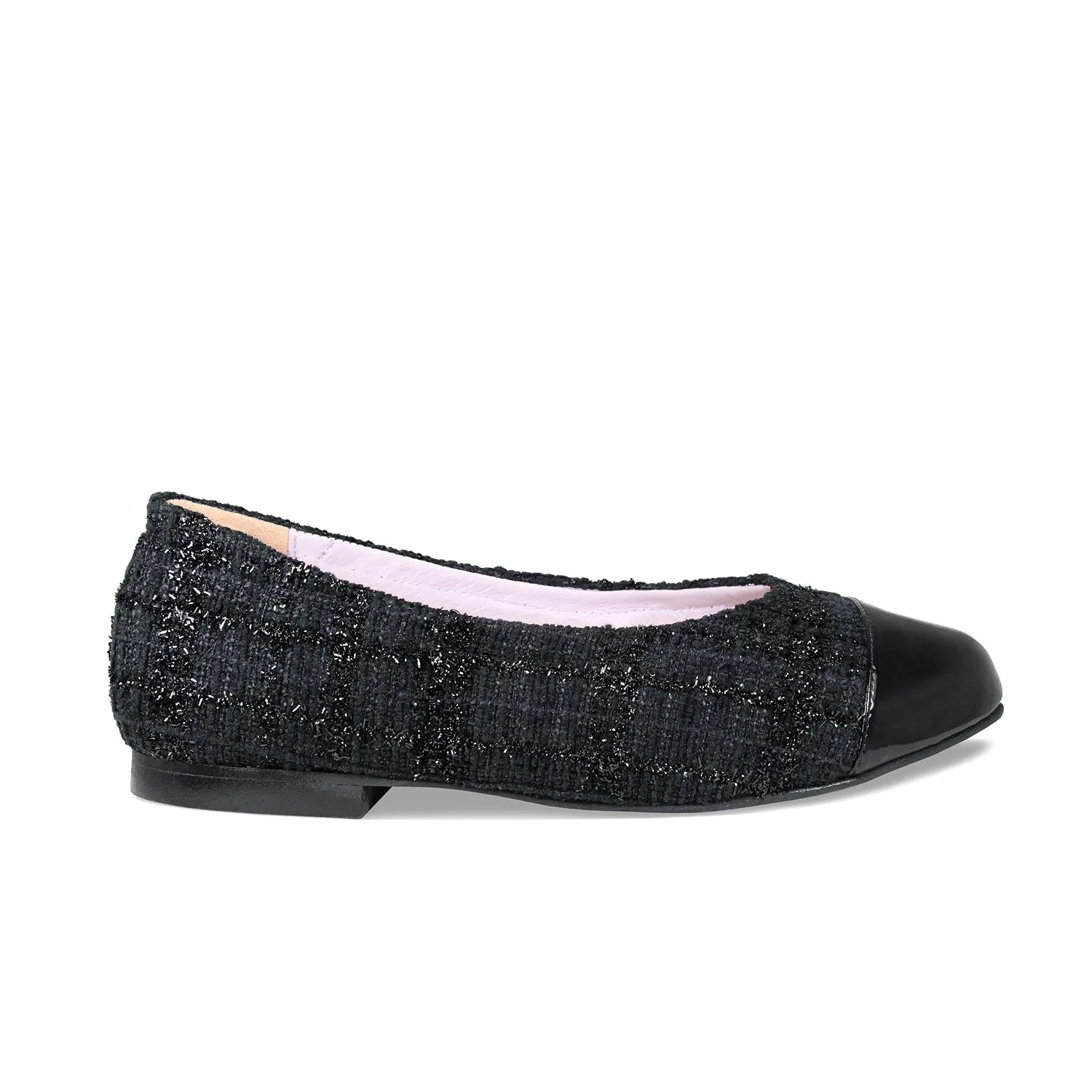 Luna: Black Tweed & Patent sold by Sole Bliss