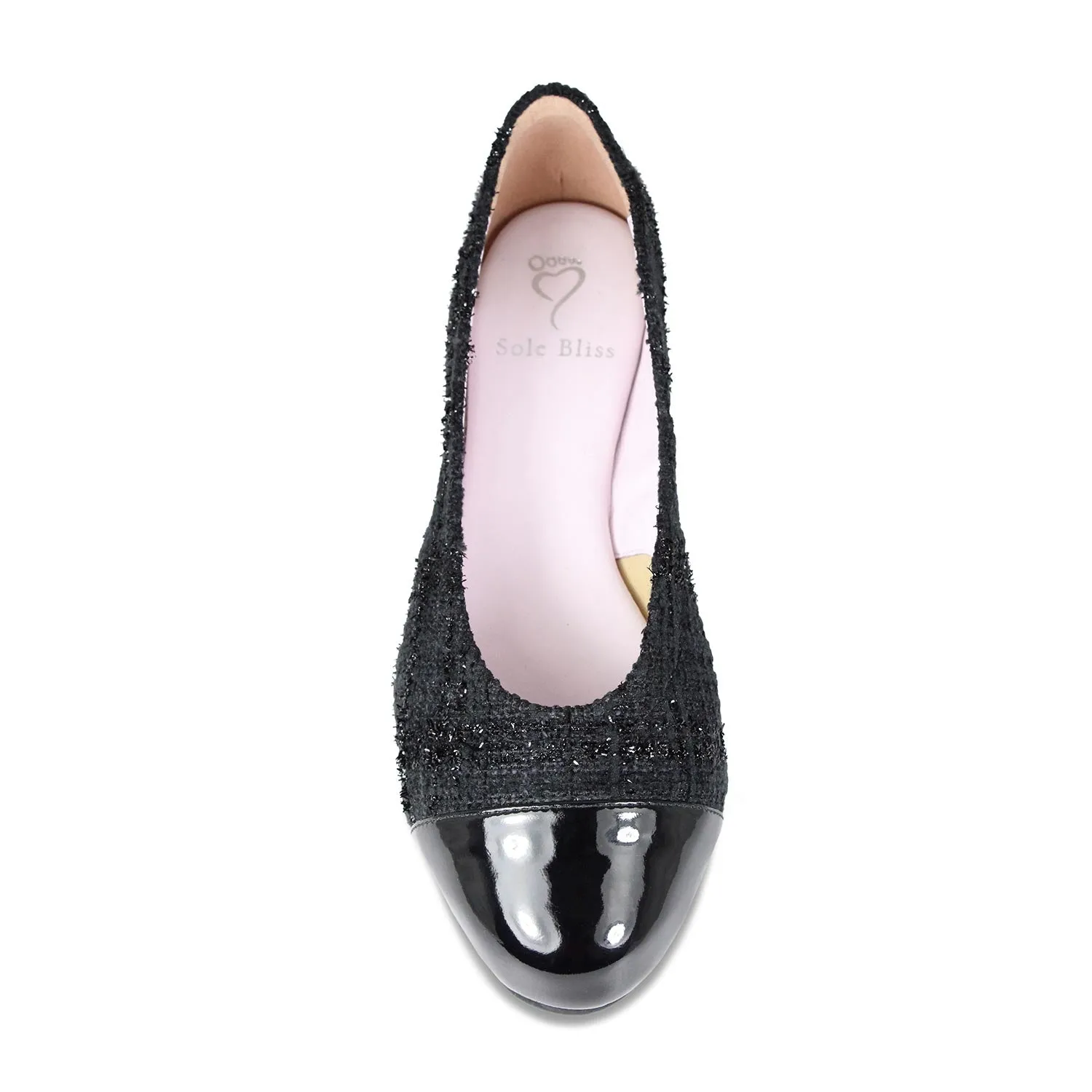 Luna: Black Tweed & Patent sold by Sole Bliss product image thumbnail 2