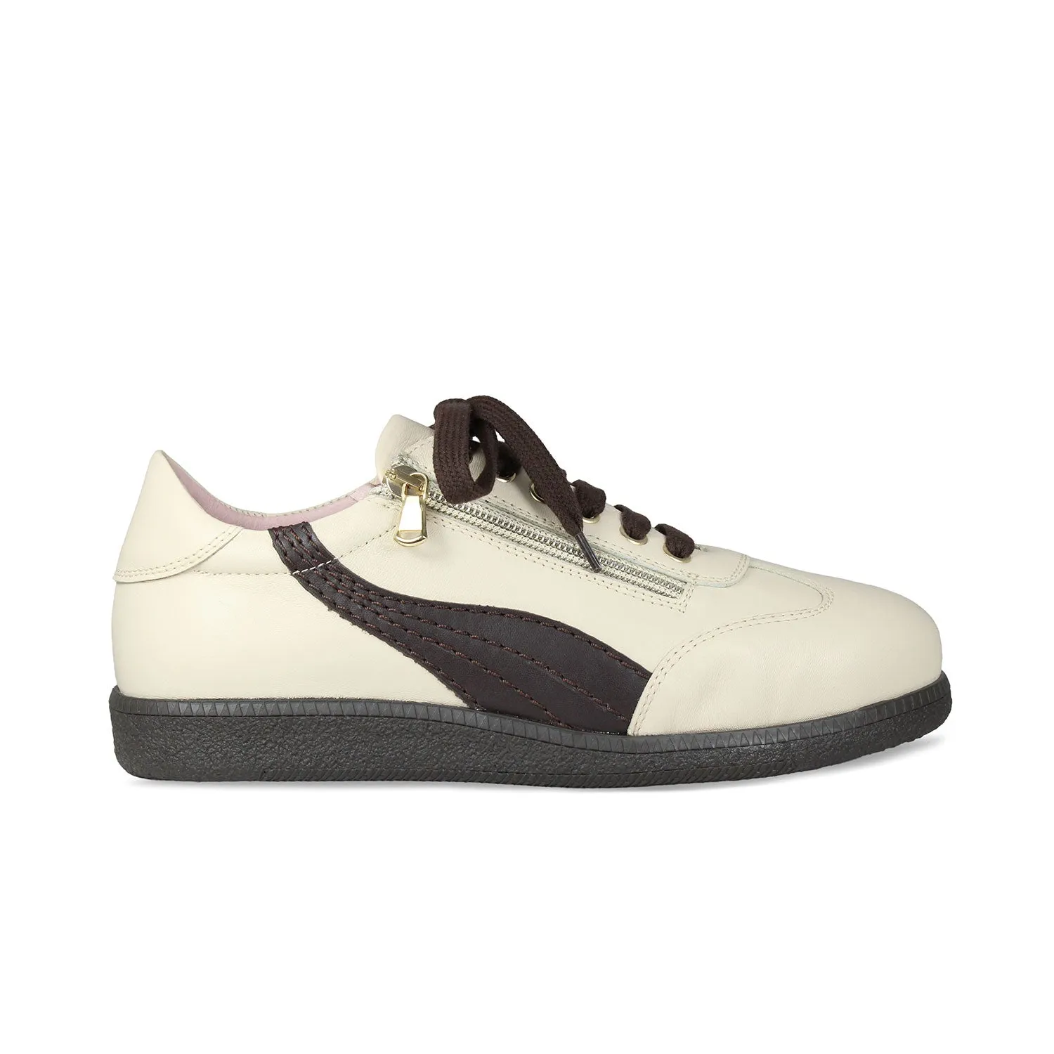 Swirl: Cream & Chocolate Leather sold by Sole Bliss