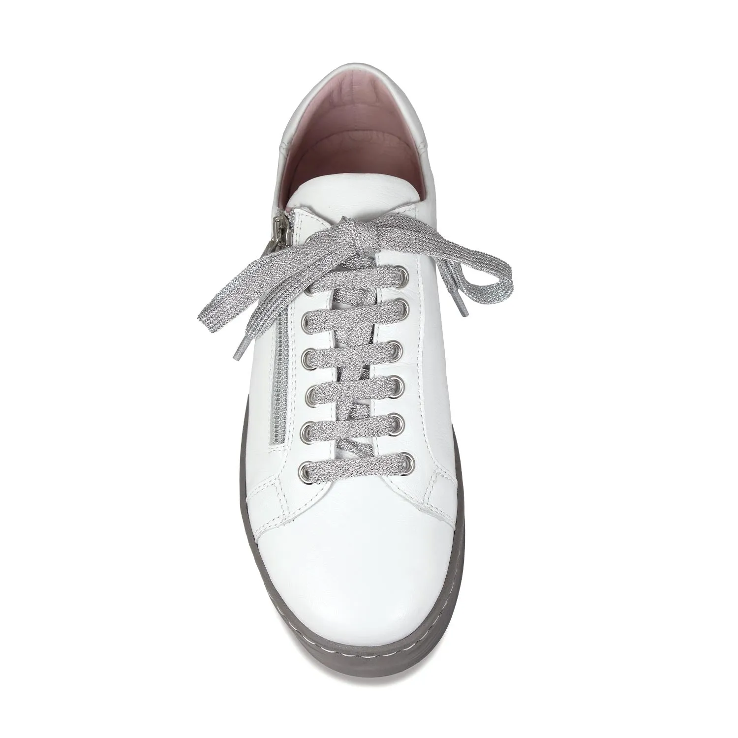 Hero: White Leather & Grey sold by Sole Bliss product image thumbnail 3