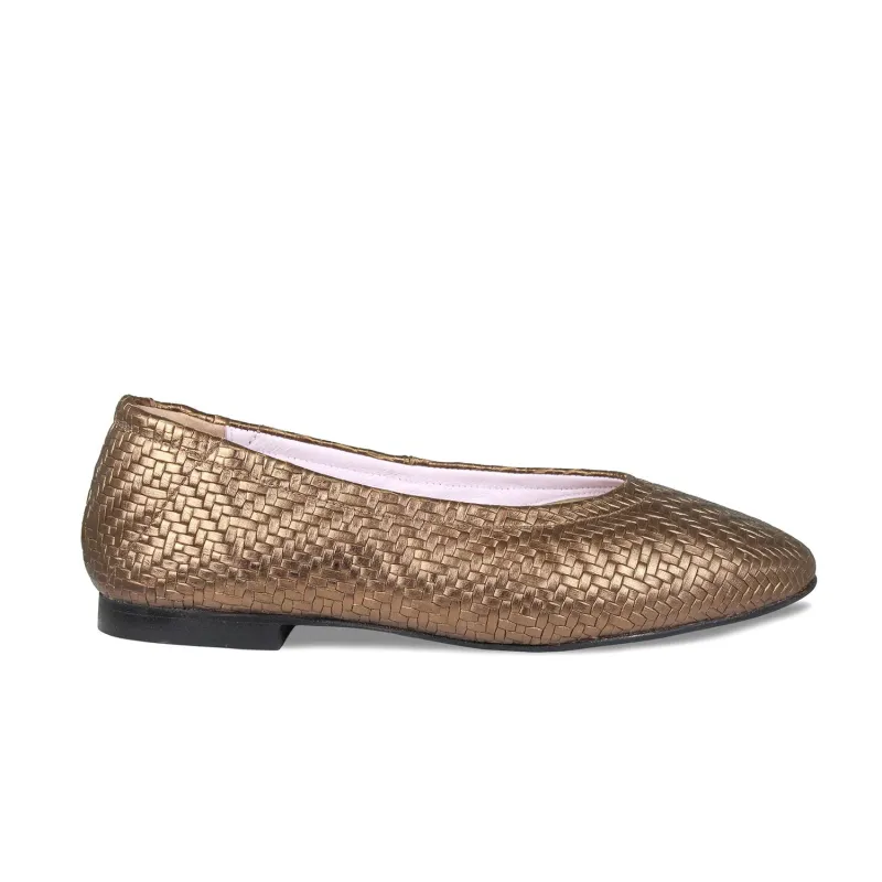 Luna: Bronze Weave Leather sold by Sole Bliss