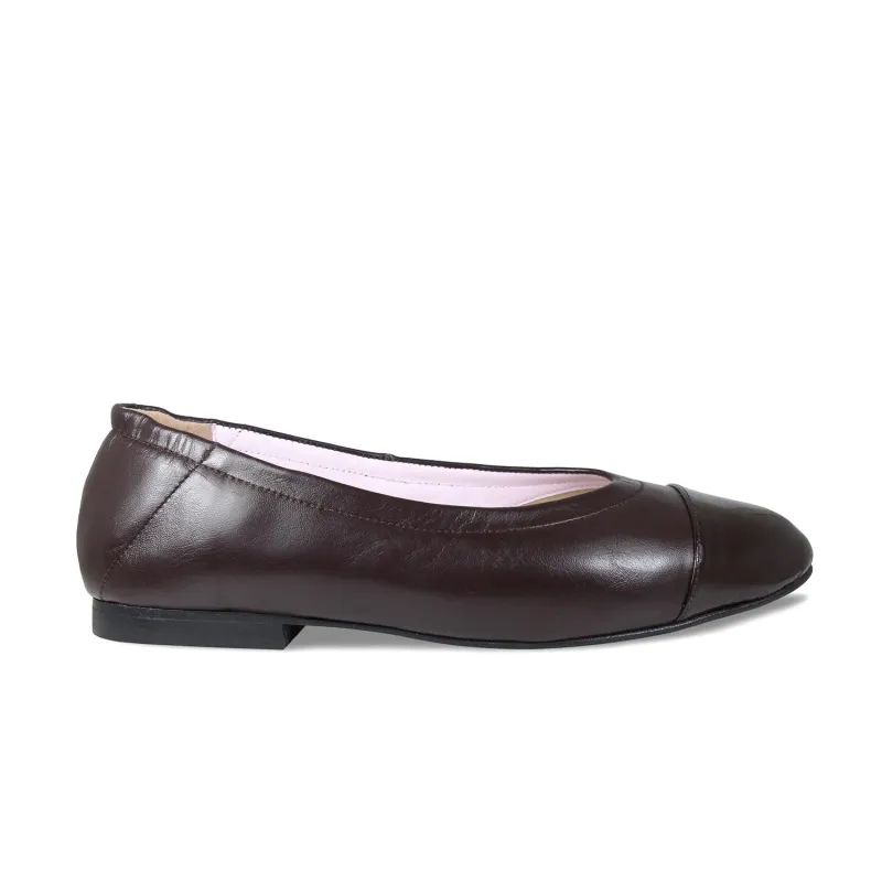 Luna: Chocolate Brown Leather & Patent sold by Sole Bliss