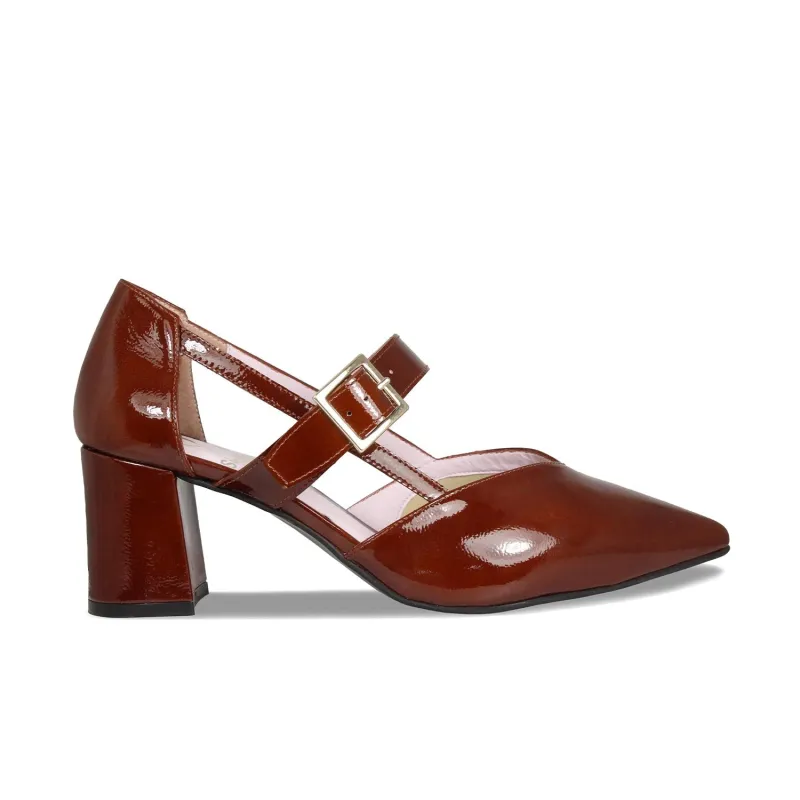 Chloe: Chestnut Patent sold by Sole Bliss