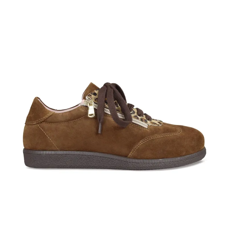 Pixie: Tan Suede & Luxe Leopard sold by Sole Bliss