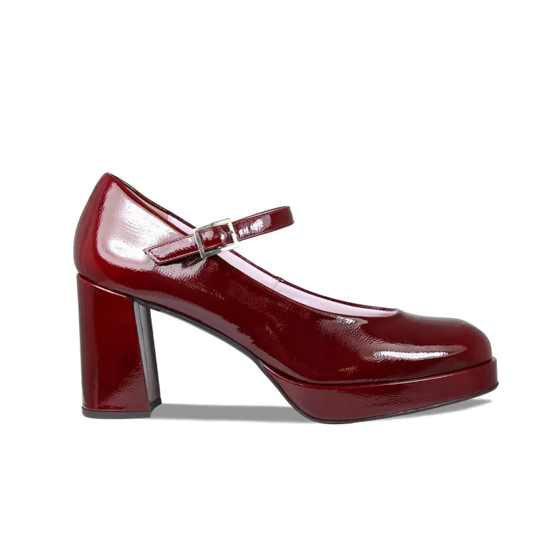 Gerri: Bordeau Patent Leather sold by Sole Bliss