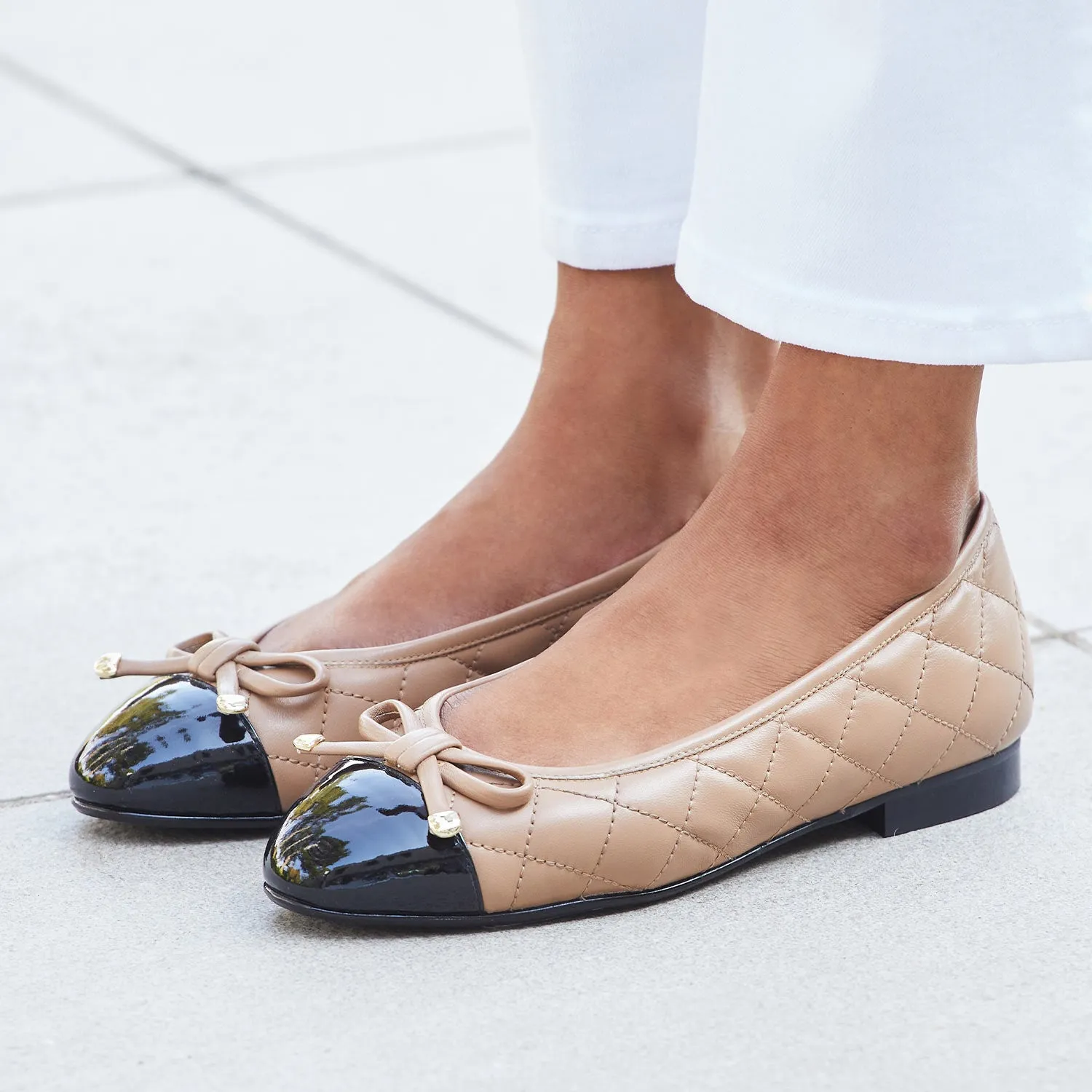 Royal: Camel Quilted Leather & Black Patent sold by Sole Bliss product image thumbnail 3